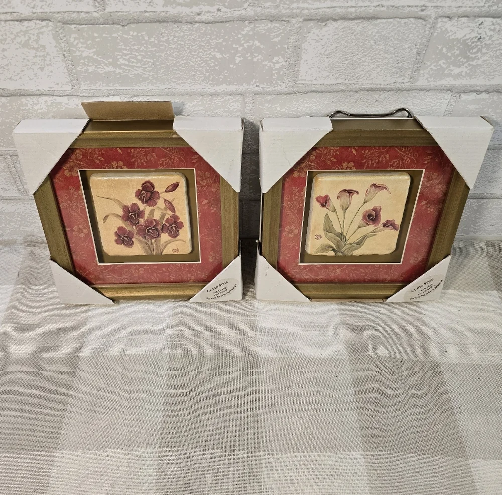 Target Home Gilded Floral Framed Tile Decor By Jo Moulton